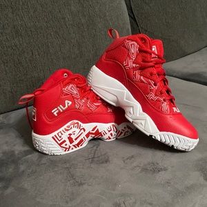 Red sneakers that were only worn once